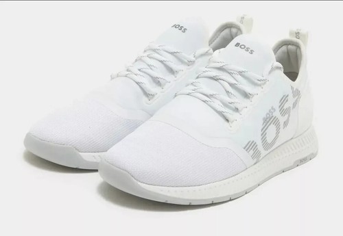 Hugo Boss Titanio Entrenadores Blanco-Reino Unido 12 Tenis-Nuevas-100% Genuinas-Precio de venta sugerido por el fabricante 170 GBP - Imagen 2 de 7