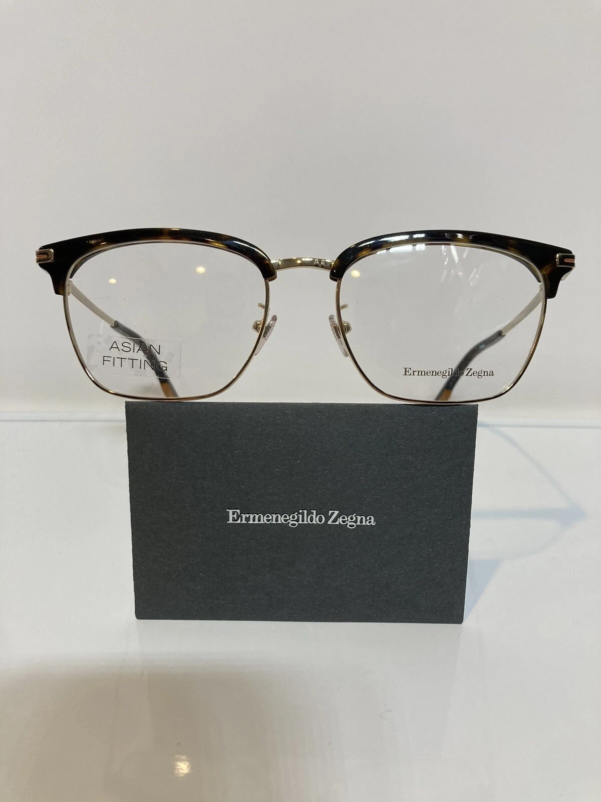 NIB Zegna EZ5191 D 052 Havana G Clubmaster Eyeglasses 54mm