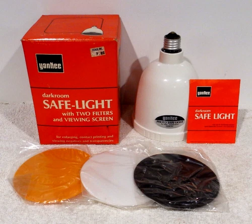Yankee Darkroom Safe Light Fixture Complete Set With Instructions and Filters