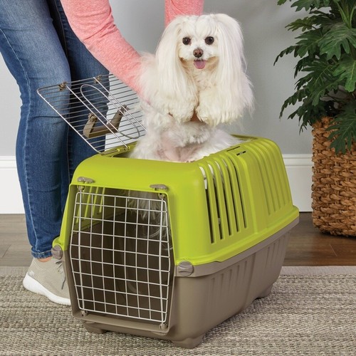 24in Travel Pet Carrier Small Dogs Cats Easy Assembly Durable Hard Sided Green - 第 5/6 張圖片