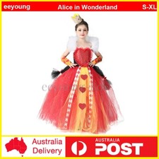 Alice in Wonderland Cosplay The Queen of Hearts Kids Halloween Costume Carnival