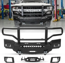 4 IN 1 Front Bumper Assembly Steel For 2019 2020 2021 Chevrolet Silverado 1500