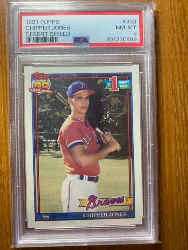 Chipper Jones Topps Desert Shield 1991 PSA 8 Original Owner, just graded!
