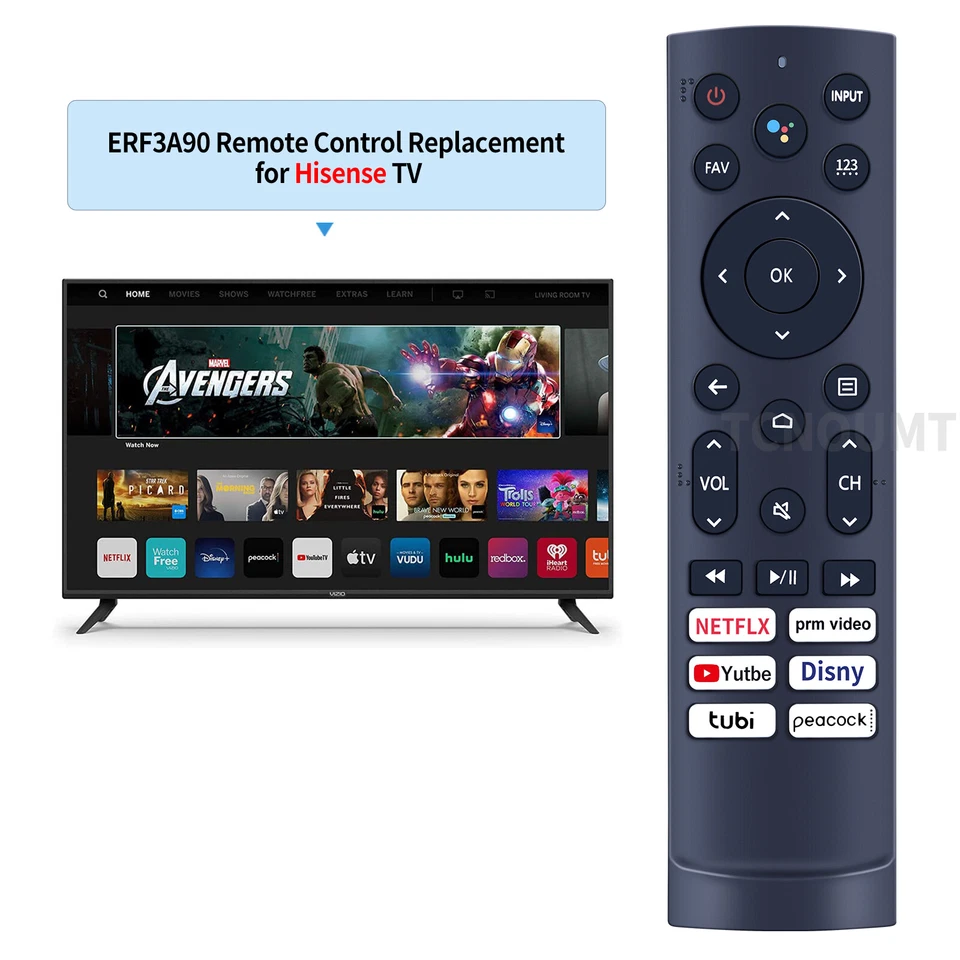 Nuevo mando a distancia ERF3A90 para Smart TV Hisense REF3M90H REF3V90H con Netflix Foto 2 de 4