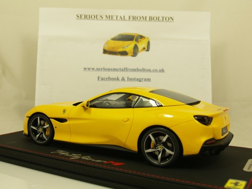 BBR 18197G FERRARI PORTOFINO M SPIDER TETTO CHIUSO GIALLO MODENA SCALA 1:18 - Foto 7 di 12
