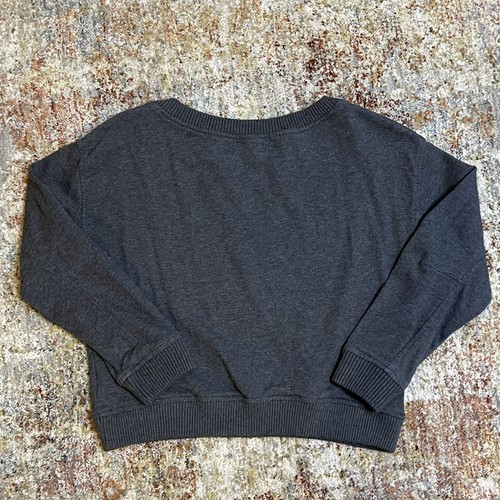 GB Girls Gray Crop Style Sweatshirt XL Youth Unique Neckline Long Sleeve - Picture 7 of 7