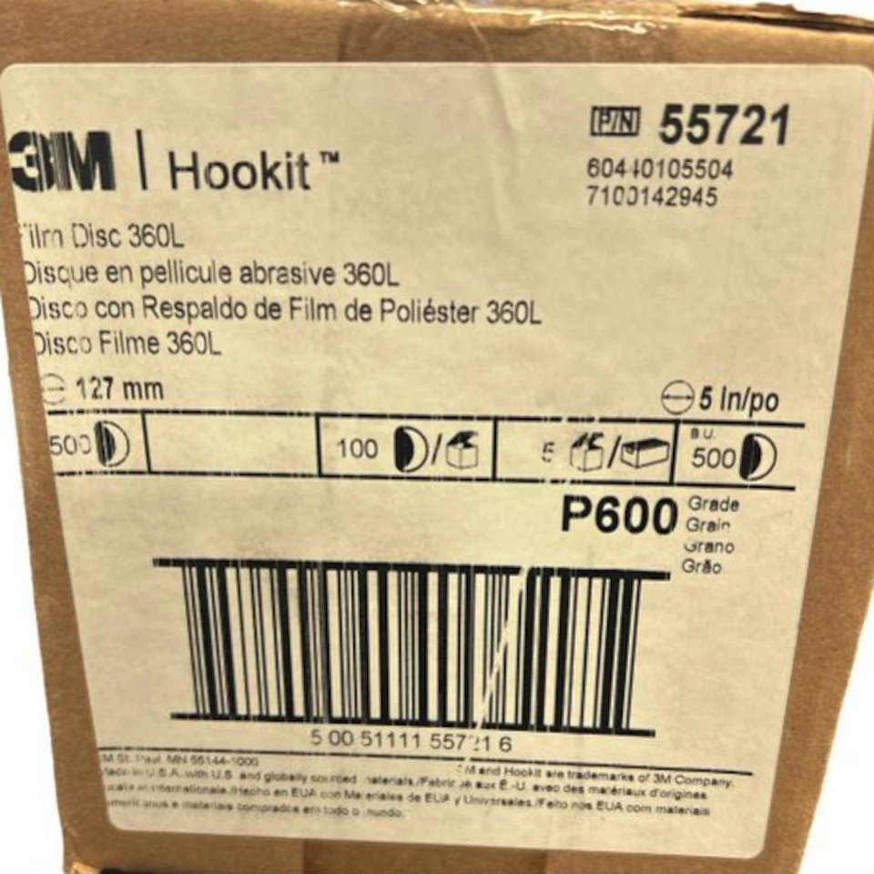 3M 7100142945 5" P600 Grit 12000 RPM 360L Aluminum Oxide Film Disc - Image 2 of 2