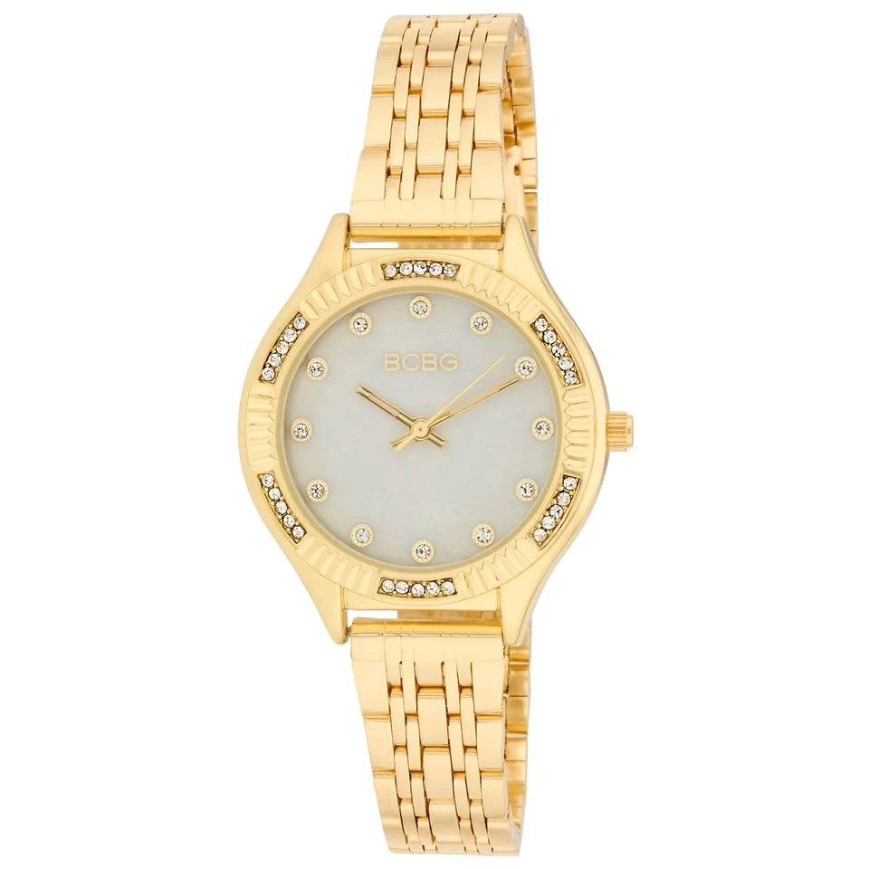 Reloj pulsera BCBG para mujer 33 mm bisel estriado esfera eslabón sin trapear (BCBG026) Foto 3 de 4