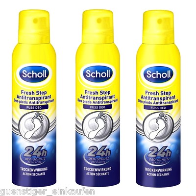 3x 150ml Scholl Fresh Step Antitranspirant Fuß Deo 24h Trockenwirkung #02