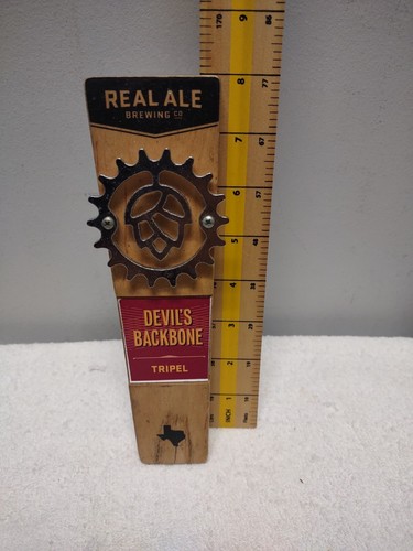 Real Ale Brewery Devils Backbone Tripel Blanco Texas Wood /Metal Tap Handle - Picture 2 of 10