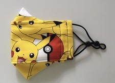 Pok mon Pikachu Fabric 100 Cotton Reusable Face Mask For Kids FREE SHIPPING