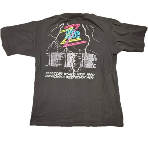 Vintage ZZ Top Shirt Recycler Tour 90s 1990 Rock Concert Single Stitch XL Vtg - Picture 2 of 10