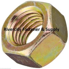 (50) 1/2-13 Grade 8 Hex Nuts Yellow Zinc Plated  Coarse Thread 1/2x13