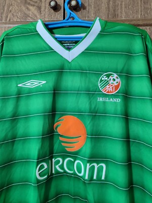 ウェア UMBRO 2004 Ireland football shirts Ireland Team Umbro Football Shirt Home 2003/2004 Soccer Jersey Men