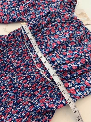 NWT Floral Smocked Ruffle Convertible Shoulder Micro Floral Mini Dress Size S - Picture 8 of 16