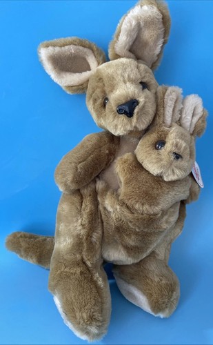 VTG 14" 2000 NWT Teddy Hermann Kangaroo w/baby Joey Germany - Picture 1 of 9