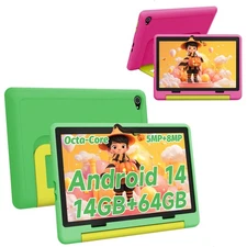 Kids Tablet 7/10 inch Android 13 Tablets 32GB 64GB with Shockproof Blue ＆ Pink