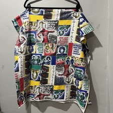 Vintage pop art fabric 60” X 65” Inch Colorful Girl Talk Fashion Edgy Cartoon