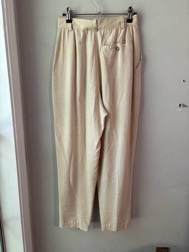 Go Silk Cream Silk Wide Leg Trousers Size S 1 - Picture 4 of 7