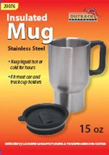 Car Mug Thermo Insulated Double Wall Stainless Stel 414ml Coffee Tea Camp Travel