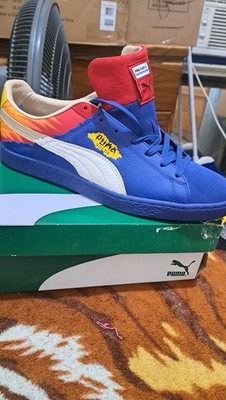 PUMA Suede Batman Layers Firecracker Mazarine Blue Suede Sneakers 382966-01