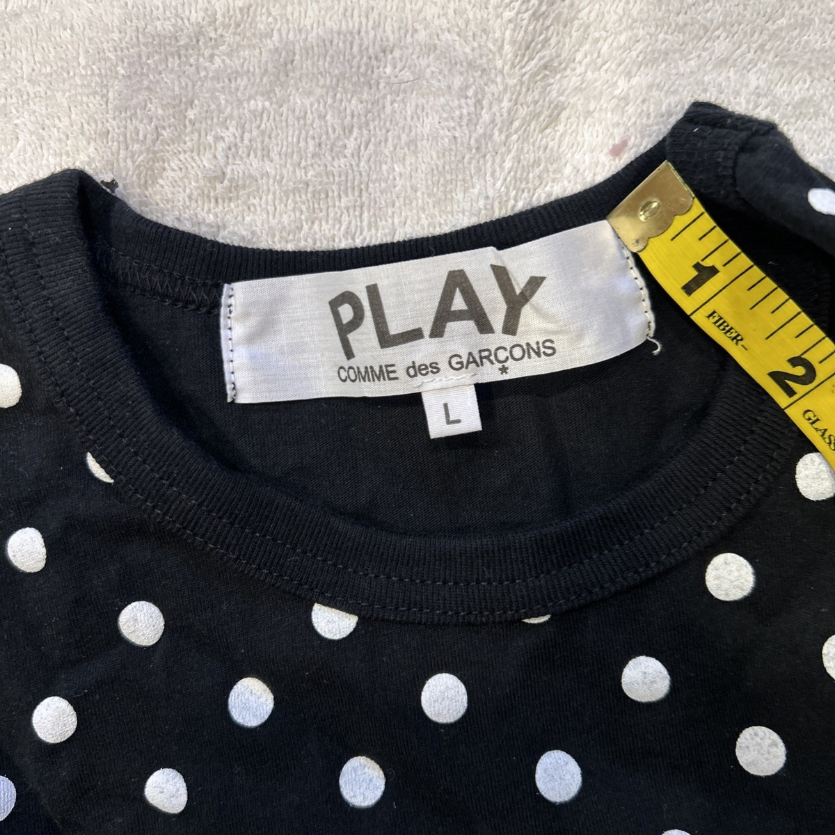 NWOT Comme des Garcons Navy Play Polka Dot T-Shirt L | eBay