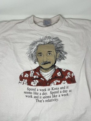 Vintage 90s Albert Einstein Theory of Relativity Humor T Shirt (XL)