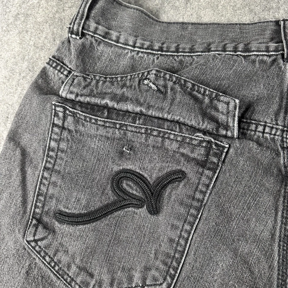 Rocawear Y2K Pantalones Cortos Vaqueros Sueltos Bordados Patinador Grunge Hip Hop Negro 42 x 12.5 Foto 4 de 4