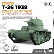 SSMODEL  1/100 15mm WarGaming Military Model Kit Soviet T-26 1939 Light Tank