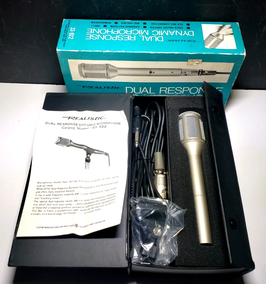 Rare NOS Realistic Dual Response Dynamic Microphone Model 33-922 33922 - Image 2 of 4