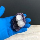 Calcite on Amethyst Crystal Cluster Mineral Specimen ZWF-5 — photo 4
