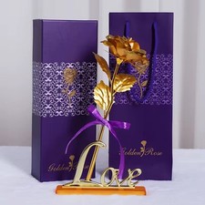 24K Gold Rose in Geschenkbox – Ewige Rose Valentinstag Hochzeit Geschenk