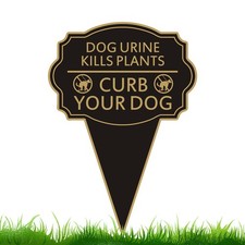 Double Sided Yard Sign, Dog Urine Kills Plants, Curb Your Pet Lawn Marker, 14...