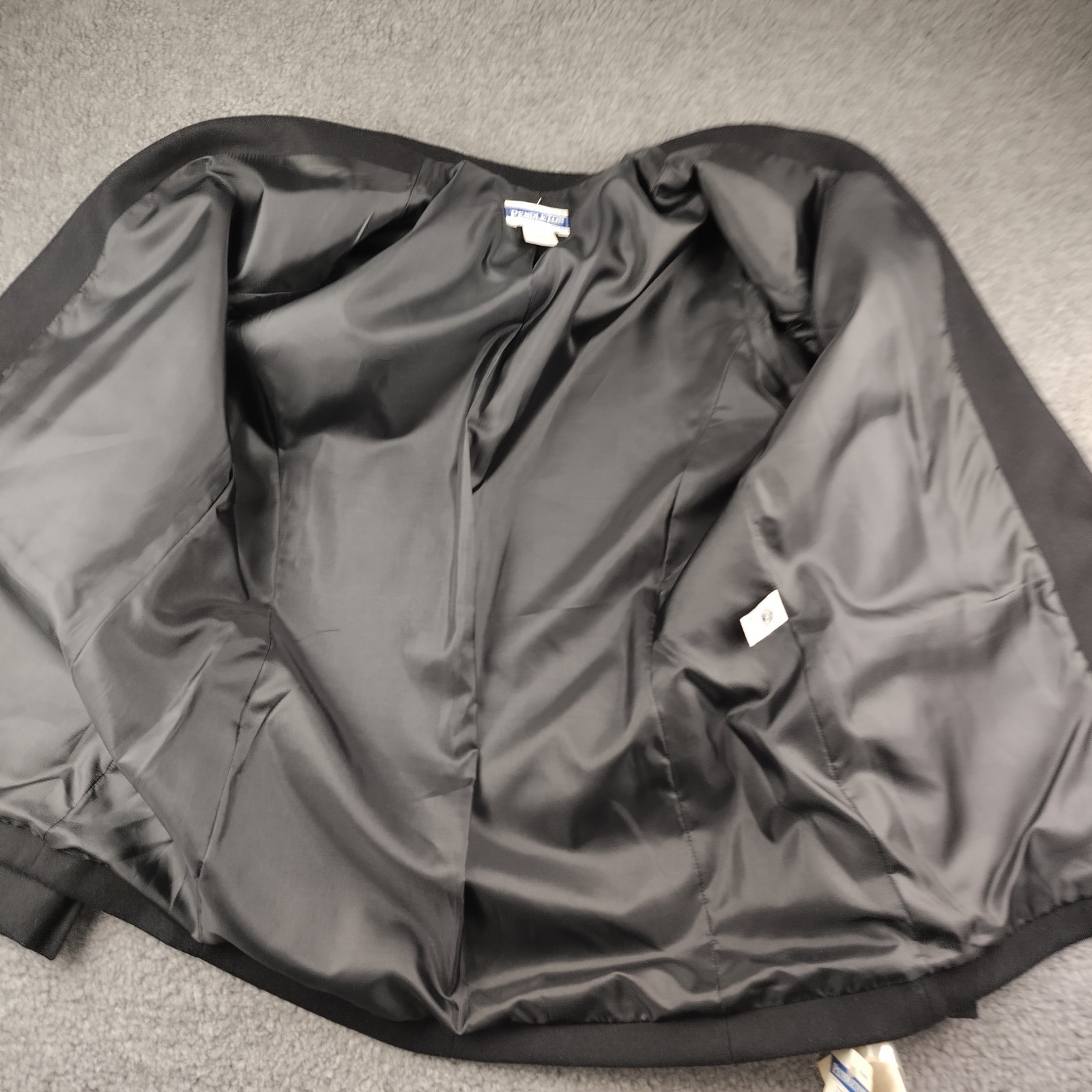 VTG Pendleton Blazer Single Button Black Wool Siz… - image 13