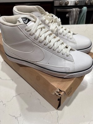 Authentic Size 12 - Nike Blazer High White 315877-114 black trim NEW