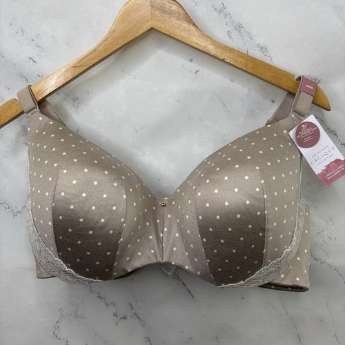 Sujetador Balconette Cacique 42DD Beige Lunares Cobertura Completa Ligeramente Forrado para Mujer - Imagen 2 de 15