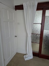 Pair Of Ikea White Privacy Curtains Long Light Filtering Excellent Cond 