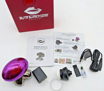 BUTTERFLY PRO SHAVER | WOMENS | Cordless | PURPLE | EXFOLIATING BRUSH