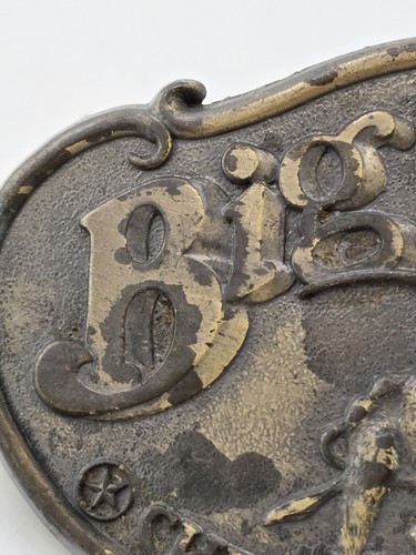 Vintage Big Red Chewing Tobacco Belt Buckle Longhorn Steer Brass 2.75"×2" - Picture 2 of 11