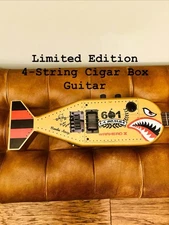 Limited Edition La Bomba 4-string cigar box guitar - Handcrafted