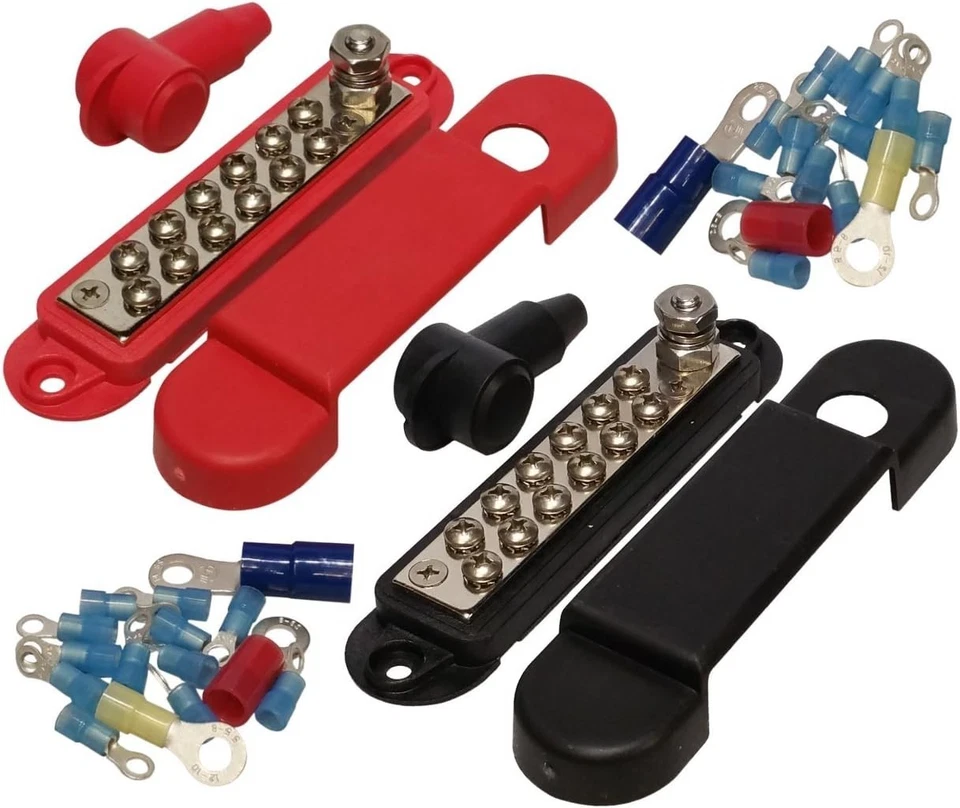 Durable Stainless Steel 12 Terminal Mountable Junction Block with Ring Terminals - Image 2 of 4