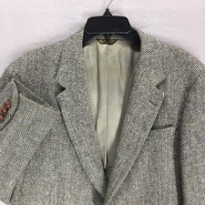 Vtg HARRIS TWEED Handwoven Scottish Wool Sport Coat Blazer Jacket Mens 42