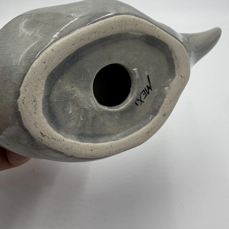 Estatuilla vintage de pato pintado floral de arcilla cerámica arte popular mexicano Noe Suro Foto 3 de 4