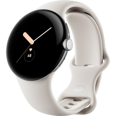 Google Pixel Watch LTE - Smartwatch - polished silver/chalk