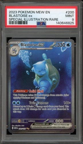 Pokemon Blastoise ex 151 MEW EN Special Illustration Rare #200 PSA 9 Mint