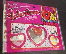 80's Chocolate Sweet Scents Scratch 'n' Sniff Stickers Valentines New Vintage