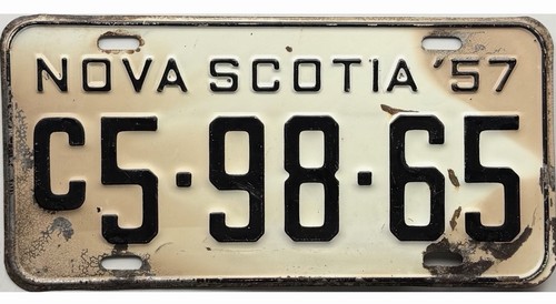 *BARGAIN BIN*  1957 Nova Scotia COMMERCIAL License Plate #5-98-65