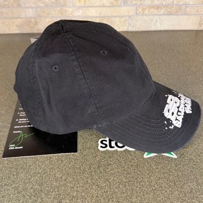 Balenciaga Paris Adjustable Strap Black BB Logo White Baseball Cap