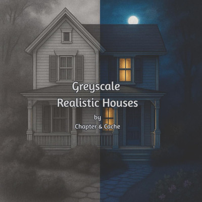 Greyscale Realistic Houses Colouring Book: 50 Dark and Light Illustrations: Deta
