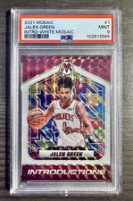 2021-22 Panini Mosaic Introductions Jalen Green #1 White Mosaic Prizm /25 (RC)